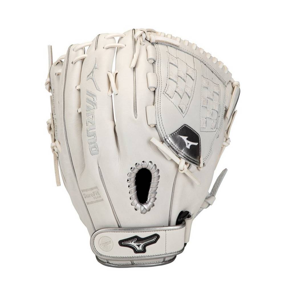 Luva Mizuno Softball MVP Prime SE Fastpitch 12.5" - Mulher - Branco/Prateadas - XCIVJ1258